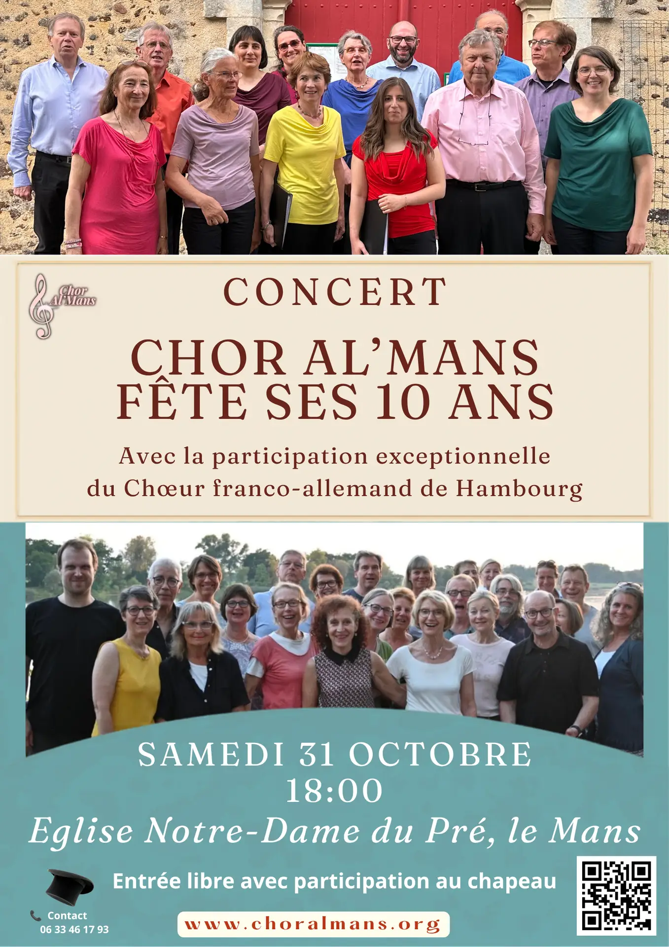 Affiche concert anniversaire Chor al Mans